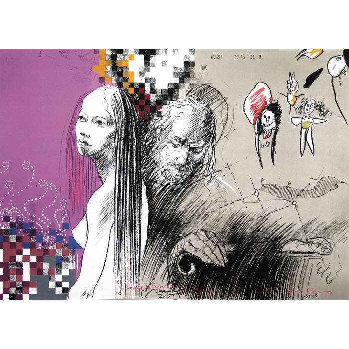 Old man and a girl Old man and a girl