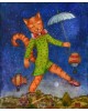 Cat with an umbrella