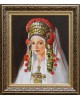 A girl in a bridal costume