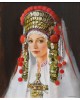 A girl in a bridal costume